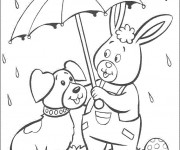 Coloriage Animaux et Pluie