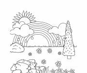 Coloriage Apr&egrave;s la pluie, le beau temps