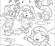 Coloriage et dessins gratuit Enfants et Pluie à imprimer