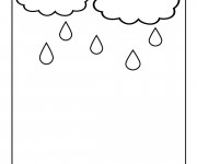 Coloriage Nuages et Pluie