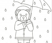 Coloriage Ours sous la Pluie