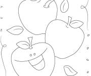 Coloriage Aper&ccedil;u de trois pommes pour les enfants