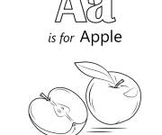 Coloriage et dessins gratuit Apple est le nom de pomme en anglais à imprimer