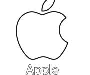 Coloriage Apple logo symbole de pomme