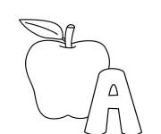 Coloriage et dessins gratuit Apprenez la lague avec cette pomme à imprimer