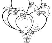 Coloriage Ballons en forme de pomme