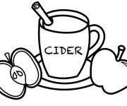 Coloriage Boisson pomme