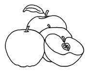 Coloriage Des pommes dessin&eacute;es avec le crayon noir