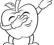 Coloriage Funky pomme en pose