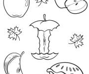 Coloriage et dessins gratuit Image sur le th&egrave;me de la pomme à imprimer