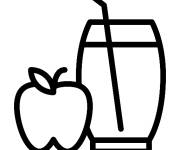 Coloriage et dessins gratuit Jus de pomme en &eacute;moji à imprimer