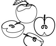 Coloriage et dessins gratuit Les tranches d'une pomme à imprimer