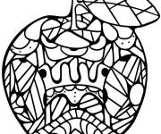 Coloriage Mandala Pomme dessin &agrave; imprimer