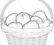 Coloriage Panier de pommes r&eacute;aliste comme fond