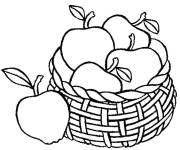 Coloriage et dessins gratuit Panier plein de pommes à imprimer