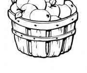Coloriage Panier plein de pommes savoureuses