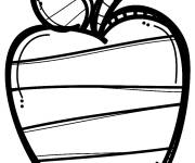 Coloriage Pomme align&eacute;e