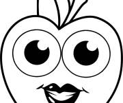 Coloriage Pomme au gros yeux