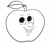 Coloriage Pomme aux yeux rigolote