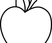 Coloriage Pomme avec ces feuilles