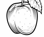 Coloriage Pomme avec une &eacute;tiquette