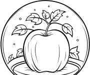 Coloriage Pomme dans une boule &agrave; neige