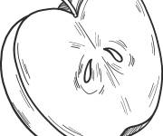 Coloriage Pomme d&eacute;coup&eacute;e
