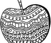 Coloriage Pomme en mandala