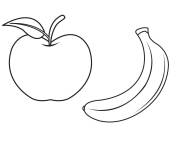 Coloriage Pomme et banane