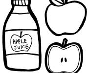 Coloriage Pomme et jus de pomme