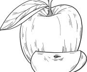 Coloriage Pomme et tranche savoureuse