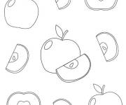 Coloriage et dessins gratuit Pomme et vari&eacute;t&eacute; de tranches à imprimer