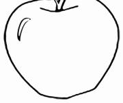 Coloriage Pomme facile en vecteur