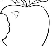Coloriage Pomme fruit croqu&eacute;
