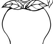 Coloriage Pomme poire dans ses branches