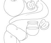 Coloriage Pomme pour le petit d&eacute;jeuner