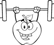 Coloriage Pomme qui fait du sport