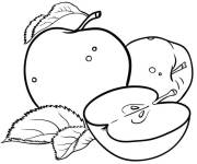 Coloriage Pomme r&eacute;aliste imprimable