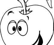 Coloriage Pomme rigolote qui vous fait rire