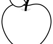 Coloriage Pomme rouge &eacute;moji en ligne