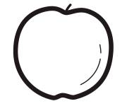 Coloriage Pomme simple sur ordinateur