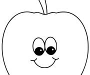 Coloriage Pomme souriante