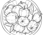 Coloriage Pommes dans un bol r&eacute;aliste