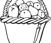 Coloriage Pommes et d'autres fruits  dans un panier