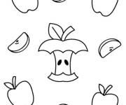Coloriage Pommes et tranches stylis&eacute;e