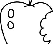 Coloriage Qui a mang&eacute; cette pomme