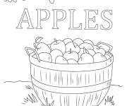 Coloriage Seaux de pommes imprimable