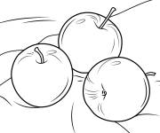 Coloriage Trois pommes gratuit