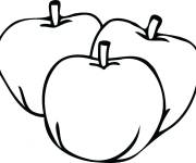 Coloriage Trois pommes simplifi&eacute;es