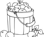 Coloriage Un sceau plein de pommes